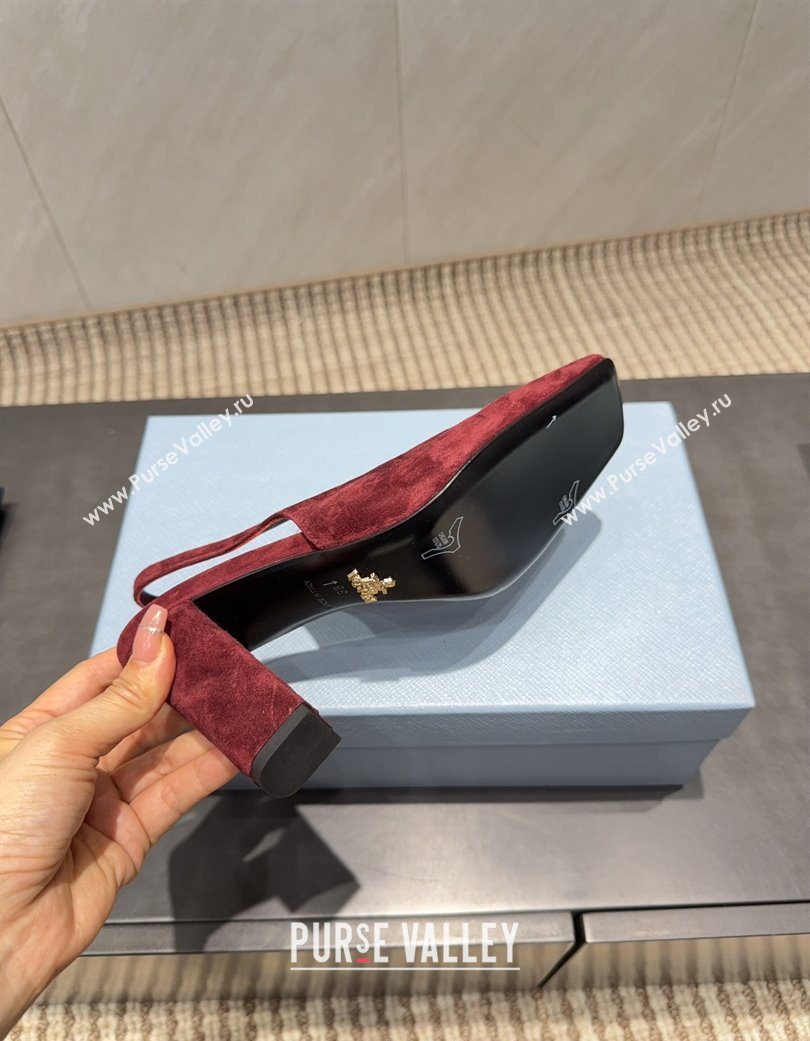 Prada Suede high heel slingbacks pump 8.5cm Red 2025 1I838N (MD-251205062)