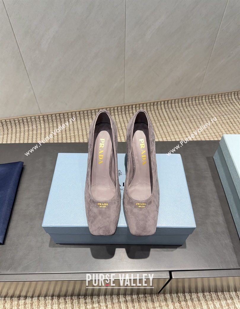 Prada Suede high heel pumps 8.5cm Grey 2025 1I838N (MD-251205064)
