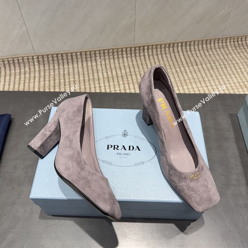 Prada Suede high heel pumps 8.5cm Grey 2025 1I838N (MD-251205064)