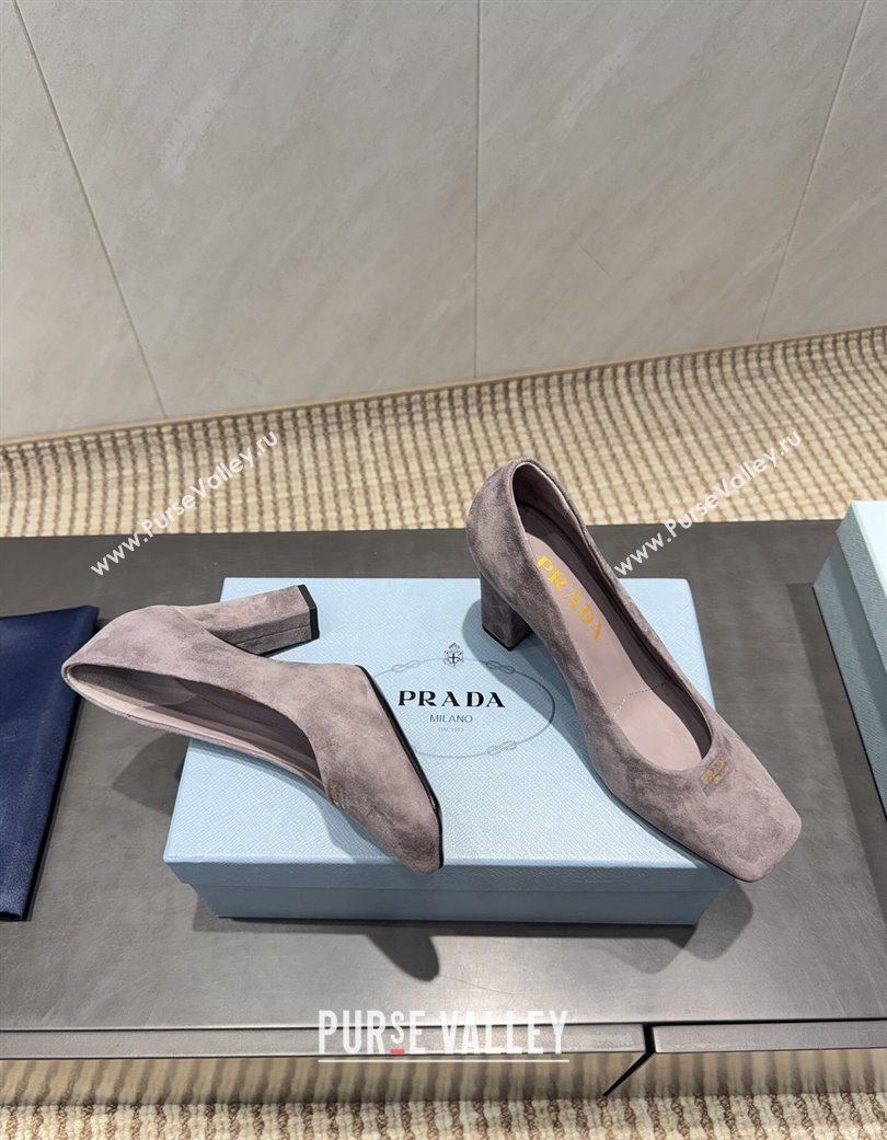 Prada Suede high heel pumps 8.5cm Grey 2025 1I838N (MD-251205064)