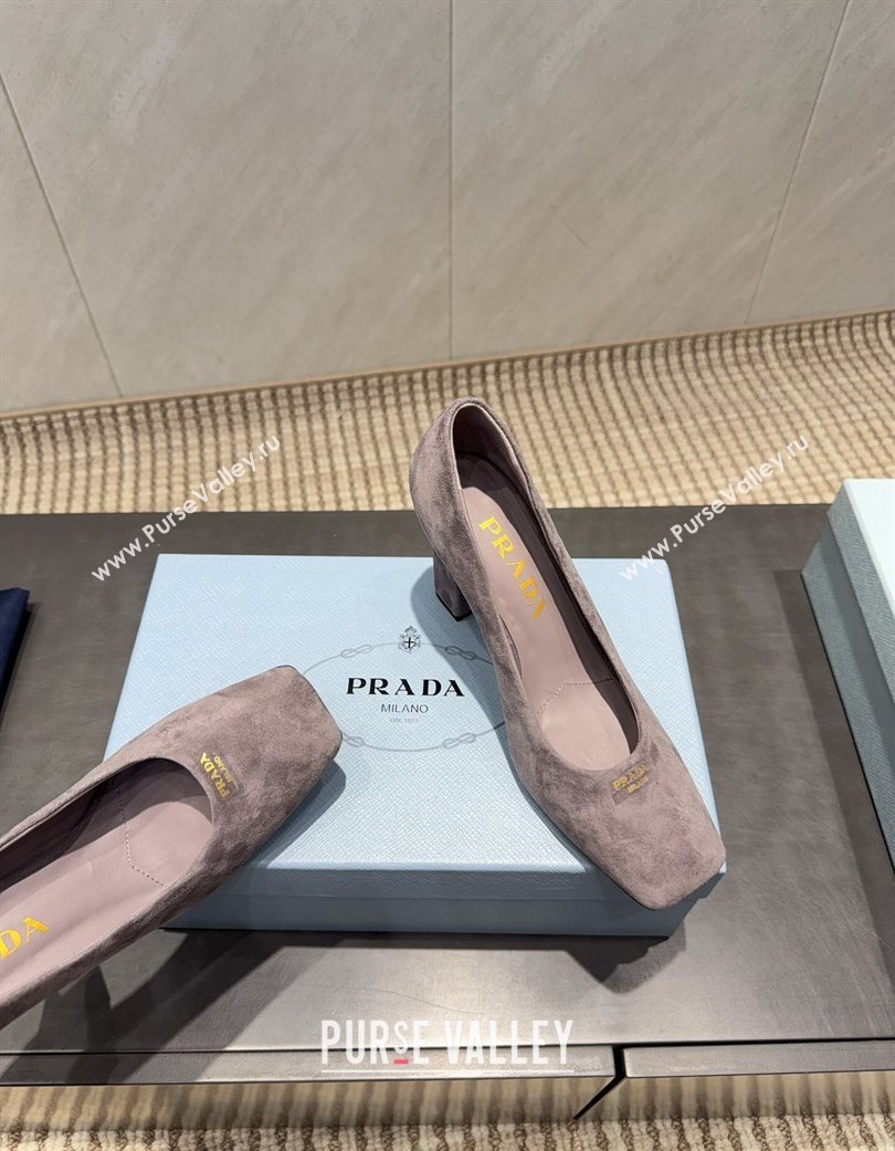 Prada Suede high heel pumps 8.5cm Grey 2025 1I838N (MD-251205064)
