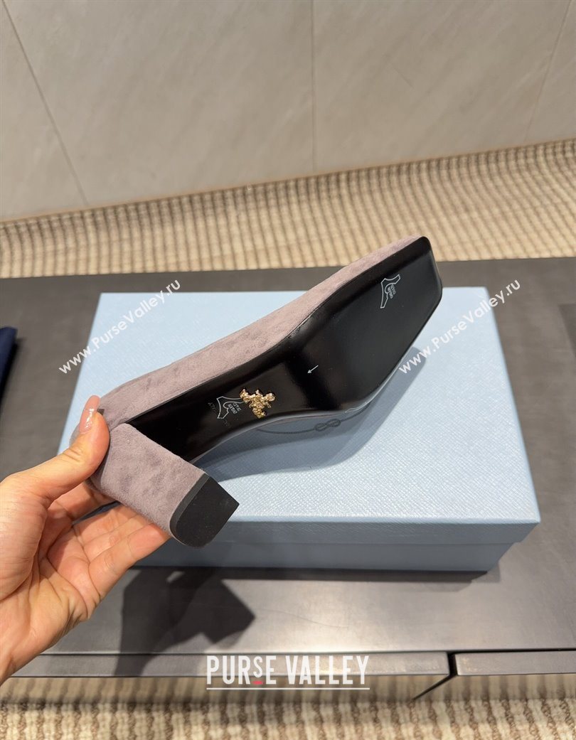 Prada Suede high heel pumps 8.5cm Grey 2025 1I838N (MD-251205064)