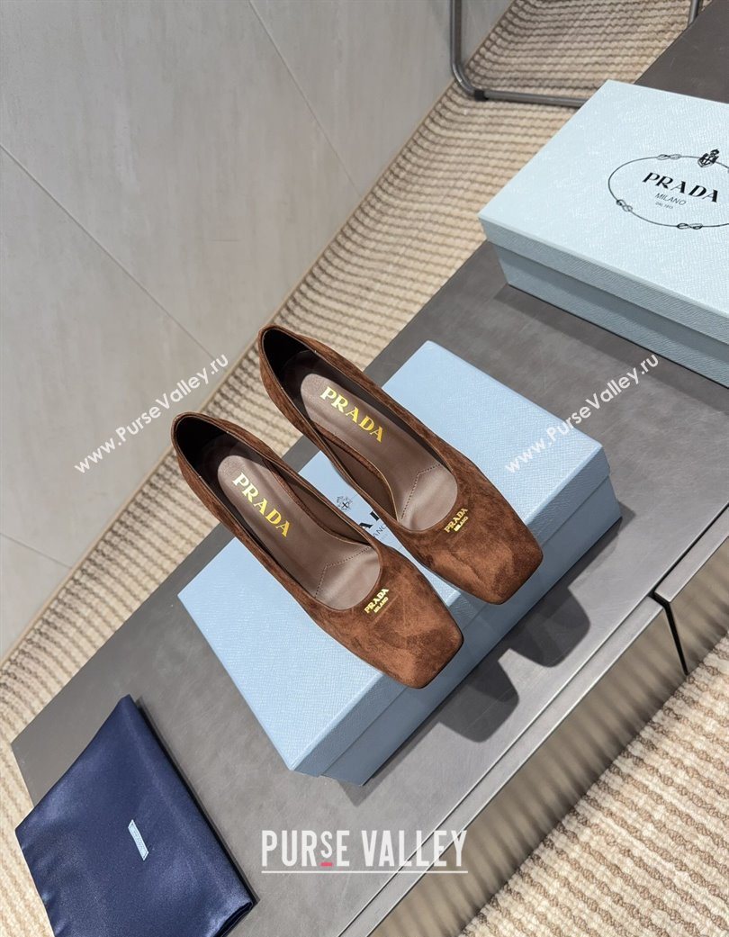 Prada Suede high heel pumps 8.5cm Brown 2025 1I838N (MD-251205065)