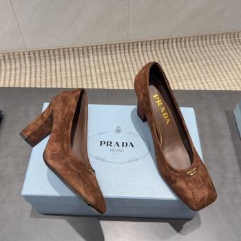 Prada Suede high heel pumps 8.5cm Brown 2025 1I838N (MD-251205065)