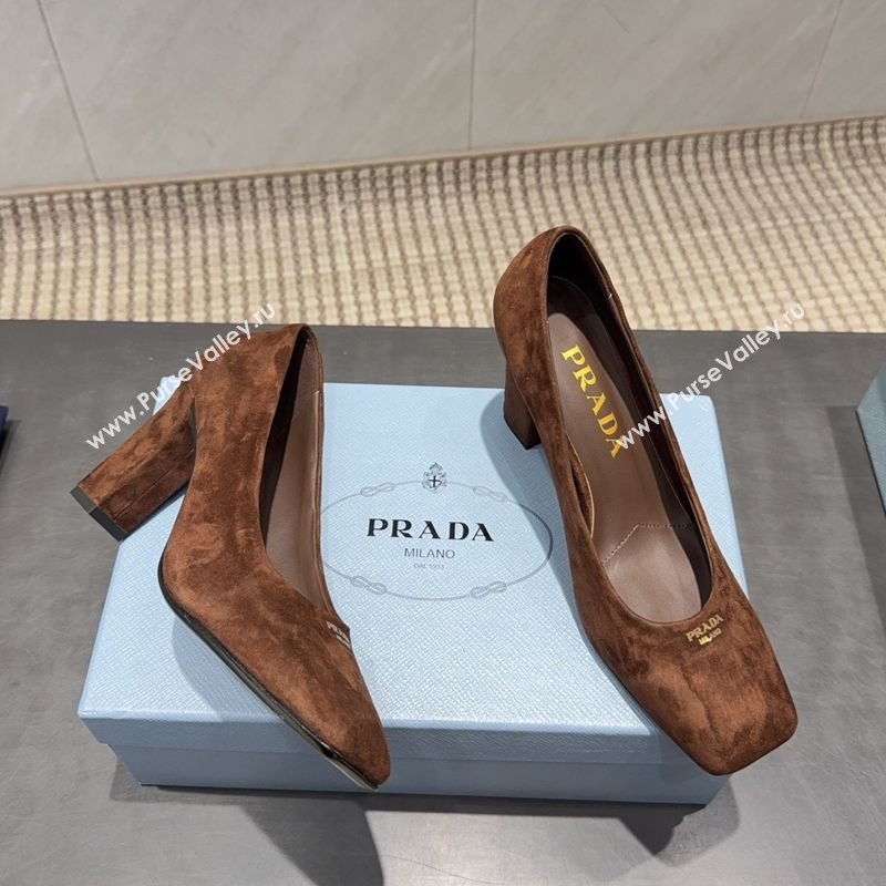 Prada Suede high heel pumps 8.5cm Brown 2025 1I838N (MD-251205065)