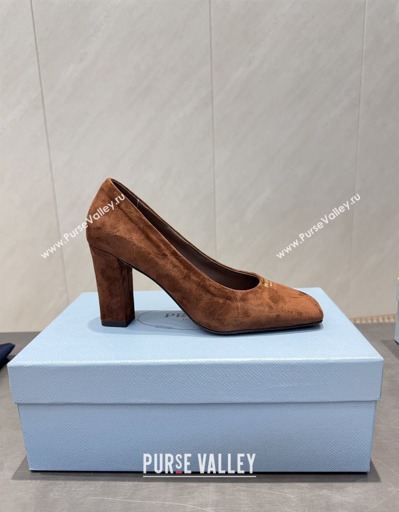 Prada Suede high heel pumps 8.5cm Brown 2025 1I838N (MD-251205065)