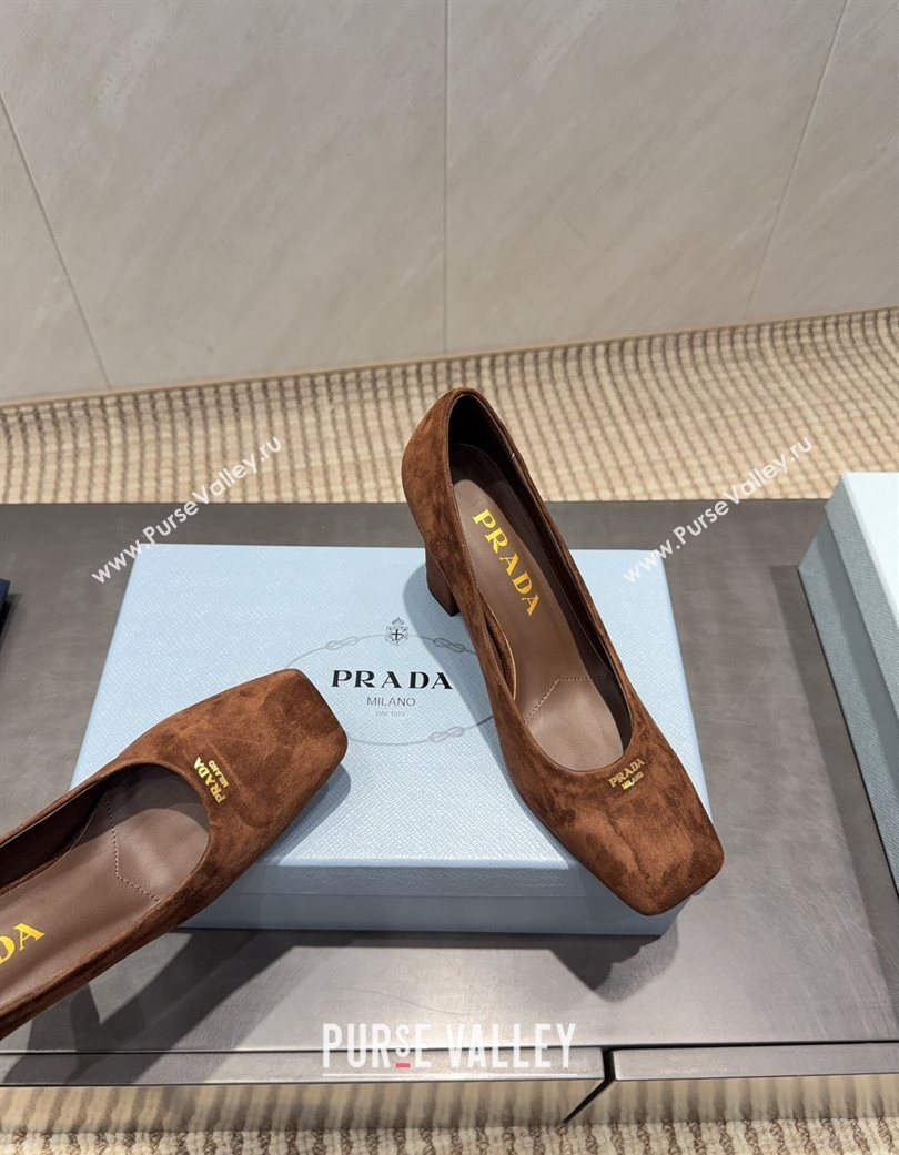 Prada Suede high heel pumps 8.5cm Brown 2025 1I838N (MD-251205065)
