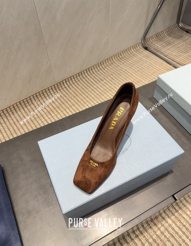 Prada Suede high heel pumps 8.5cm Brown 2025 1I838N (MD-251205065)