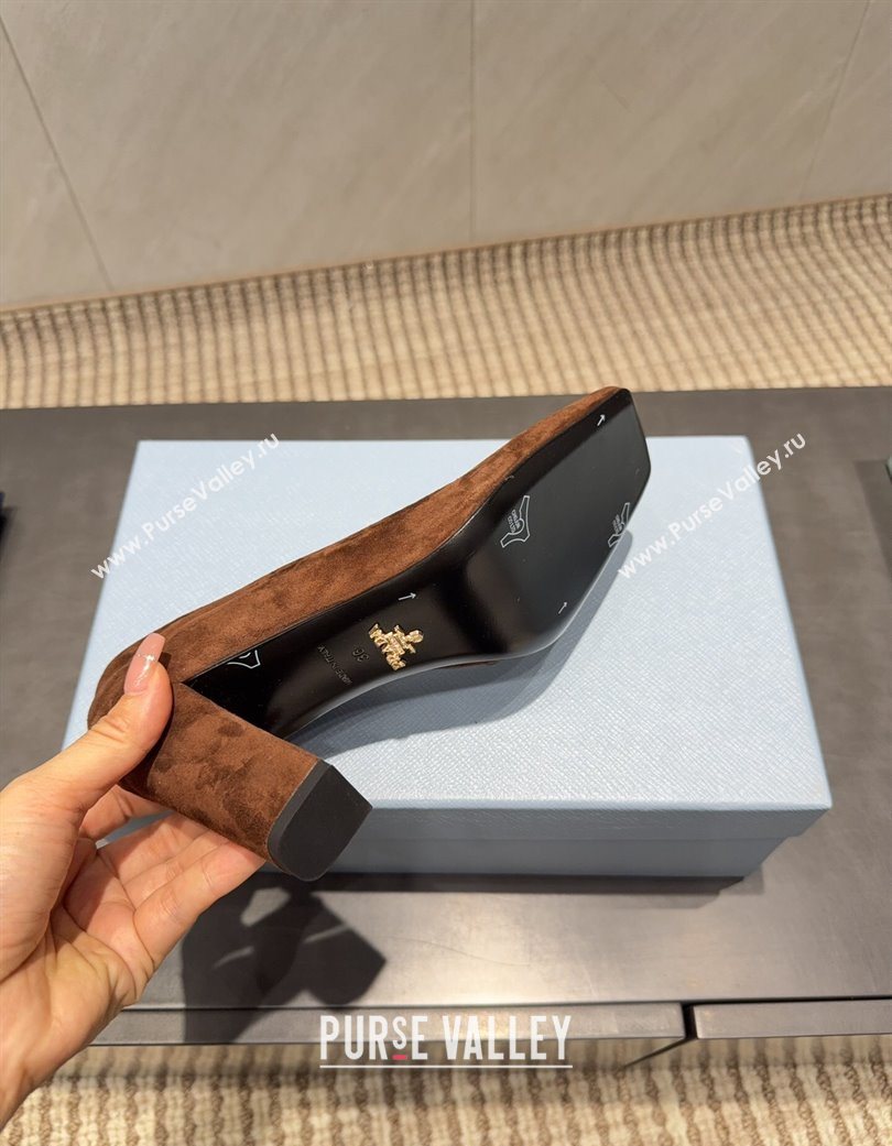 Prada Suede high heel pumps 8.5cm Brown 2025 1I838N (MD-251205065)