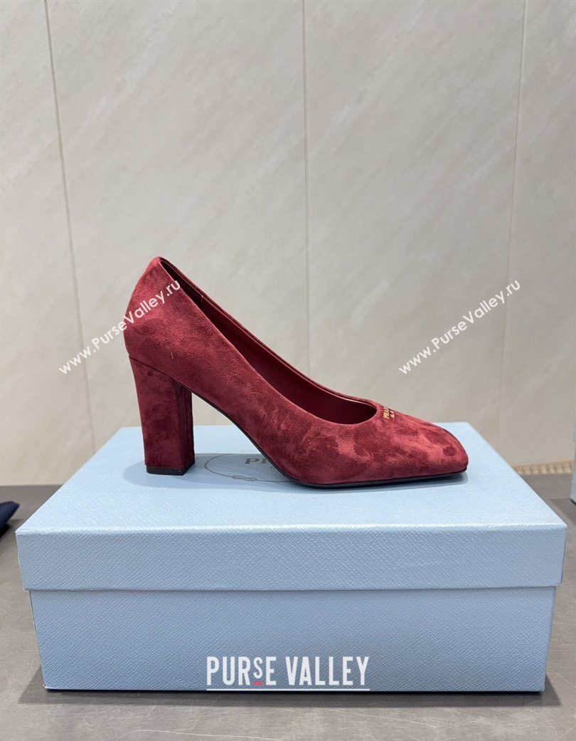 Prada Suede high heel pumps 8.5cm Red 2025 1I838N (MD-251205066)
