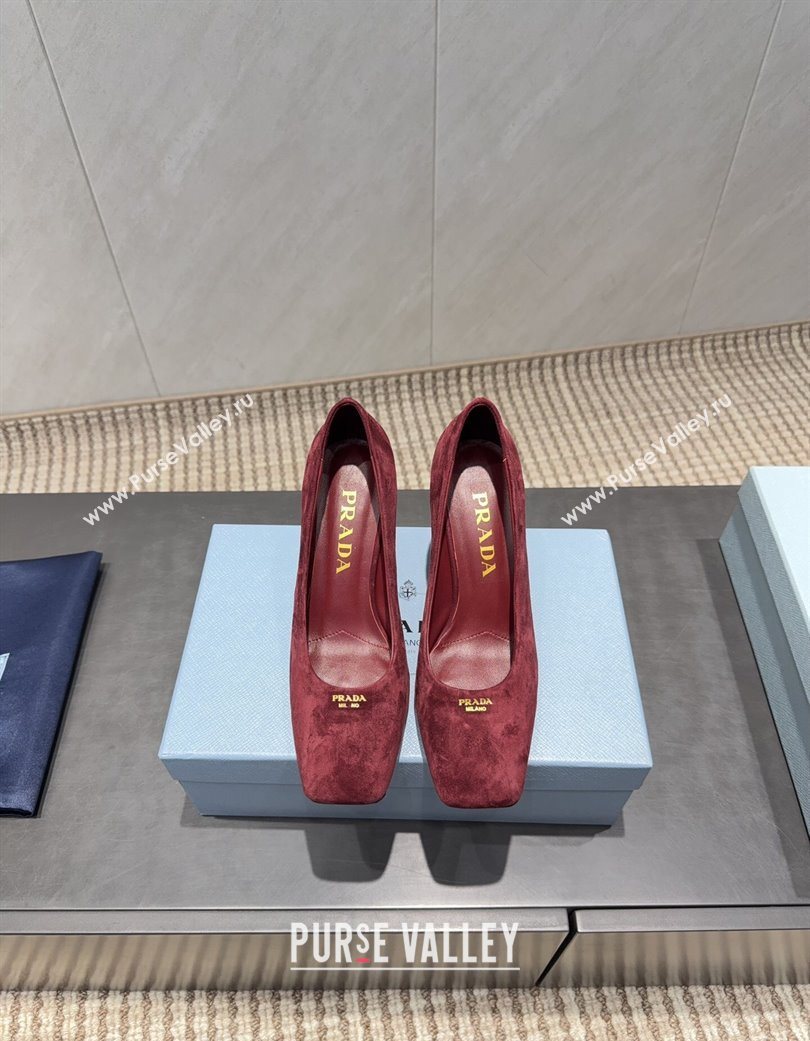 Prada Suede high heel pumps 8.5cm Red 2025 1I838N (MD-251205066)