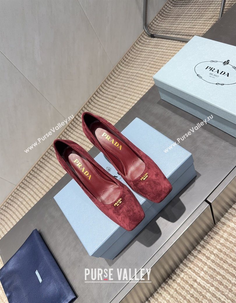 Prada Suede high heel pumps 8.5cm Red 2025 1I838N (MD-251205066)