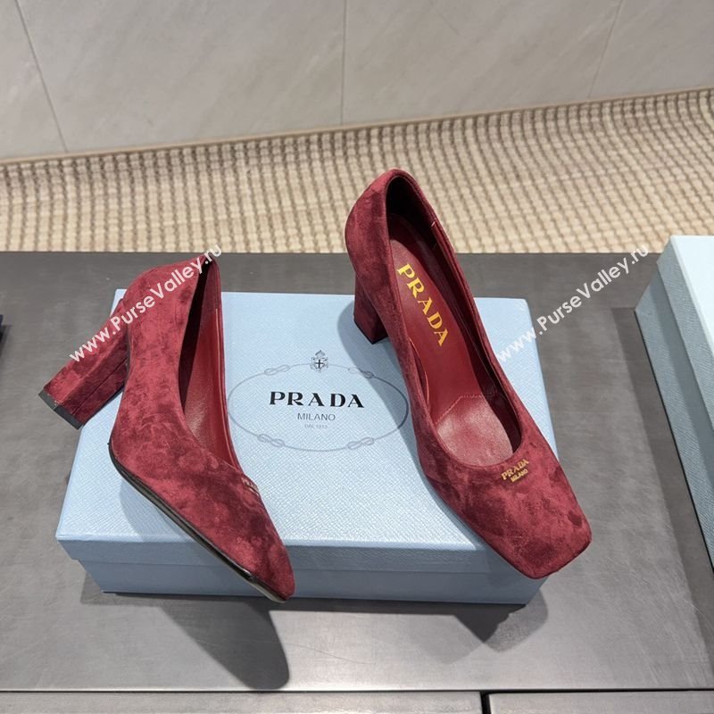Prada Suede high heel pumps 8.5cm Red 2025 1I838N (MD-251205066)