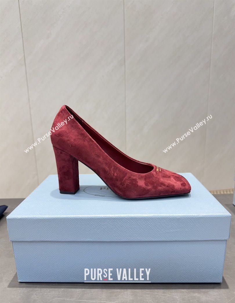 Prada Suede high heel pumps 8.5cm Red 2025 1I838N (MD-251205066)