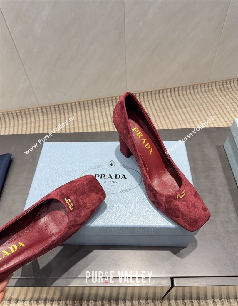 Prada Suede high heel pumps 8.5cm Red 2025 1I838N (MD-251205066)
