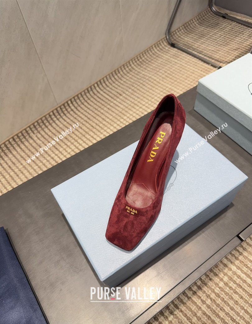 Prada Suede high heel pumps 8.5cm Red 2025 1I838N (MD-251205066)