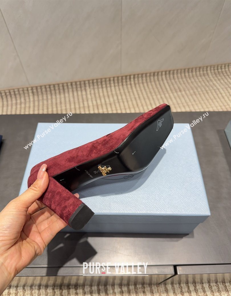 Prada Suede high heel pumps 8.5cm Red 2025 1I838N (MD-251205066)