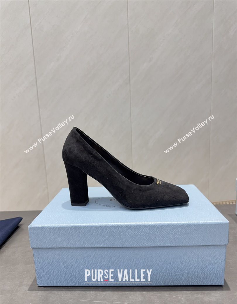 Prada Suede high heel pumps 8.5cm Black 2025 1I838N (MD-251205067)
