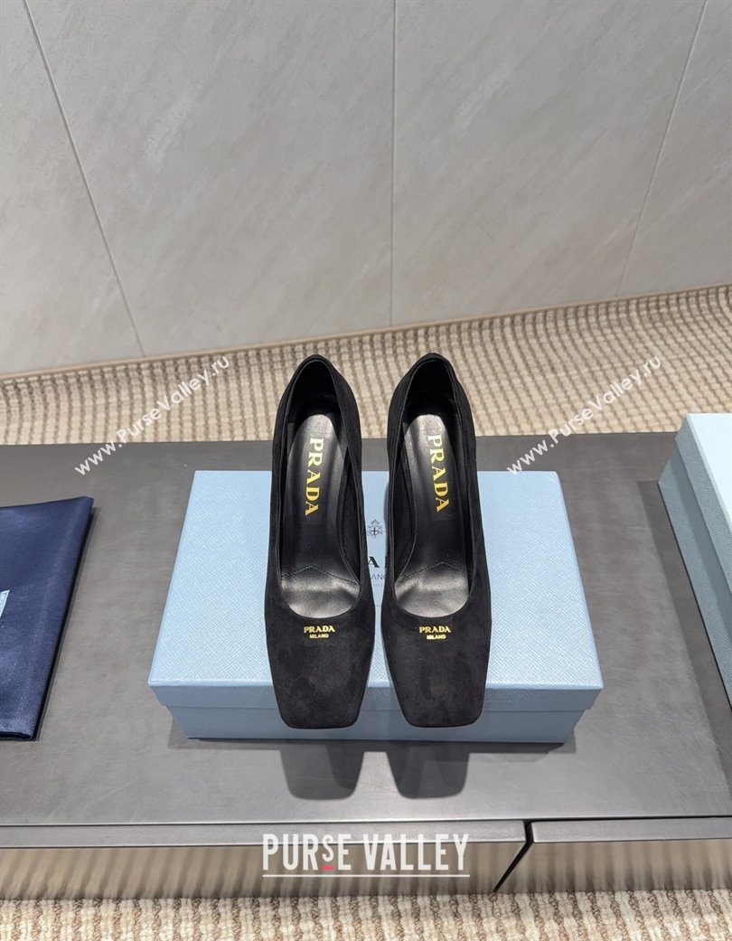 Prada Suede high heel pumps 8.5cm Black 2025 1I838N (MD-251205067)