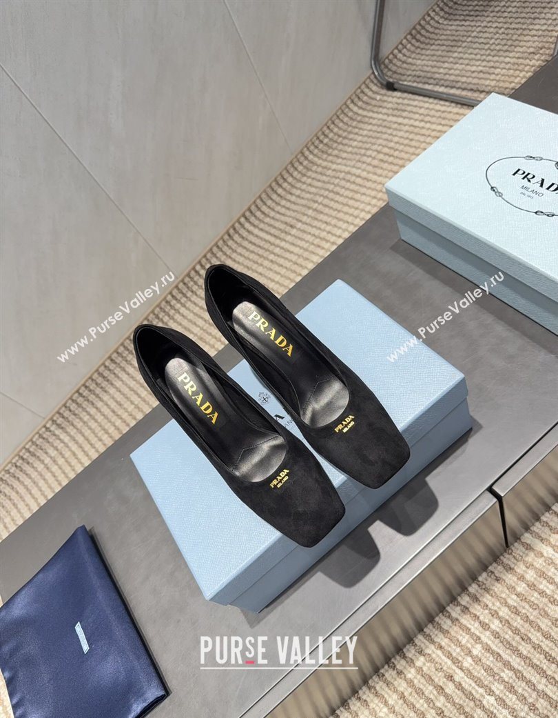 Prada Suede high heel pumps 8.5cm Black 2025 1I838N (MD-251205067)