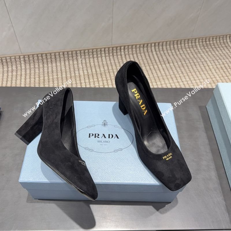 Prada Suede high heel pumps 8.5cm Black 2025 1I838N (MD-251205067)