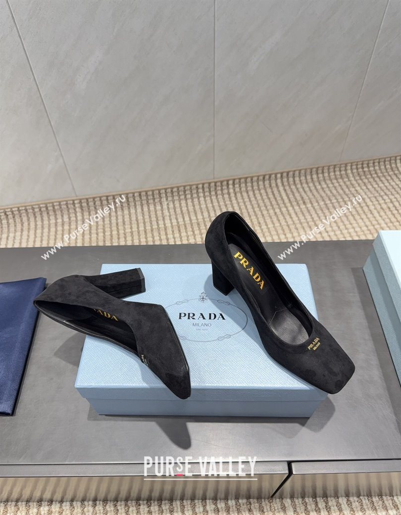 Prada Suede high heel pumps 8.5cm Black 2025 1I838N (MD-251205067)