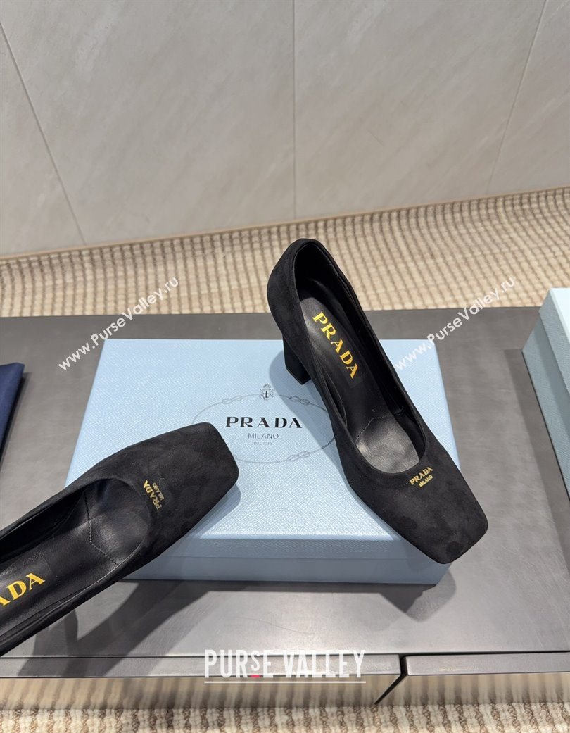 Prada Suede high heel pumps 8.5cm Black 2025 1I838N (MD-251205067)