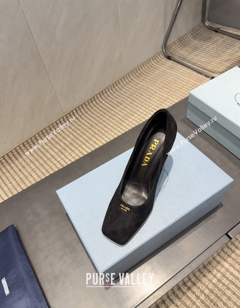 Prada Suede high heel pumps 8.5cm Black 2025 1I838N (MD-251205067)