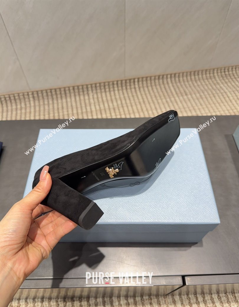 Prada Suede high heel pumps 8.5cm Black 2025 1I838N (MD-251205067)