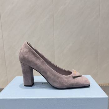 Prada Suede heel pumps 8.5cm Grey 2025 PR120504 (MD-251205072)