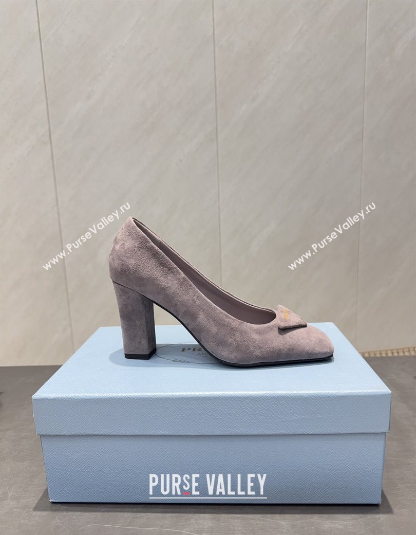 Prada Suede heel pumps 8.5cm Grey 2025 PR120504 (MD-251205072)