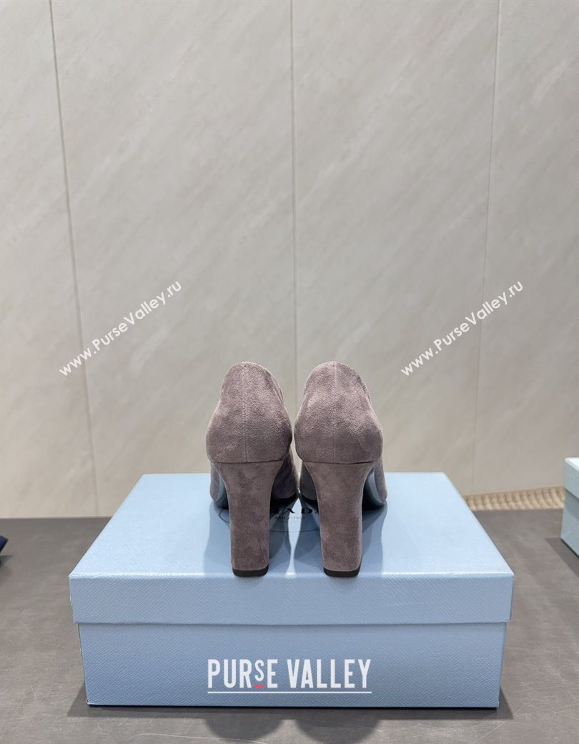Prada Suede heel pumps 8.5cm Grey 2025 PR120504 (MD-251205072)