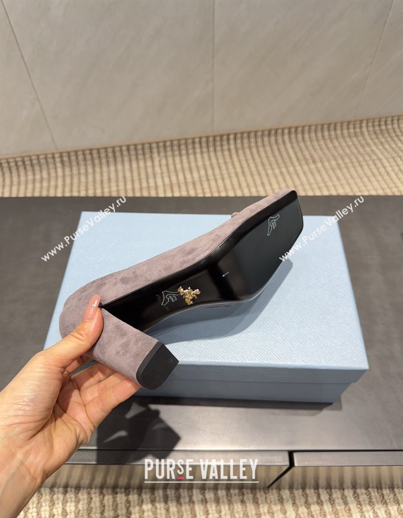Prada Suede heel pumps 8.5cm Grey 2025 PR120504 (MD-251205072)