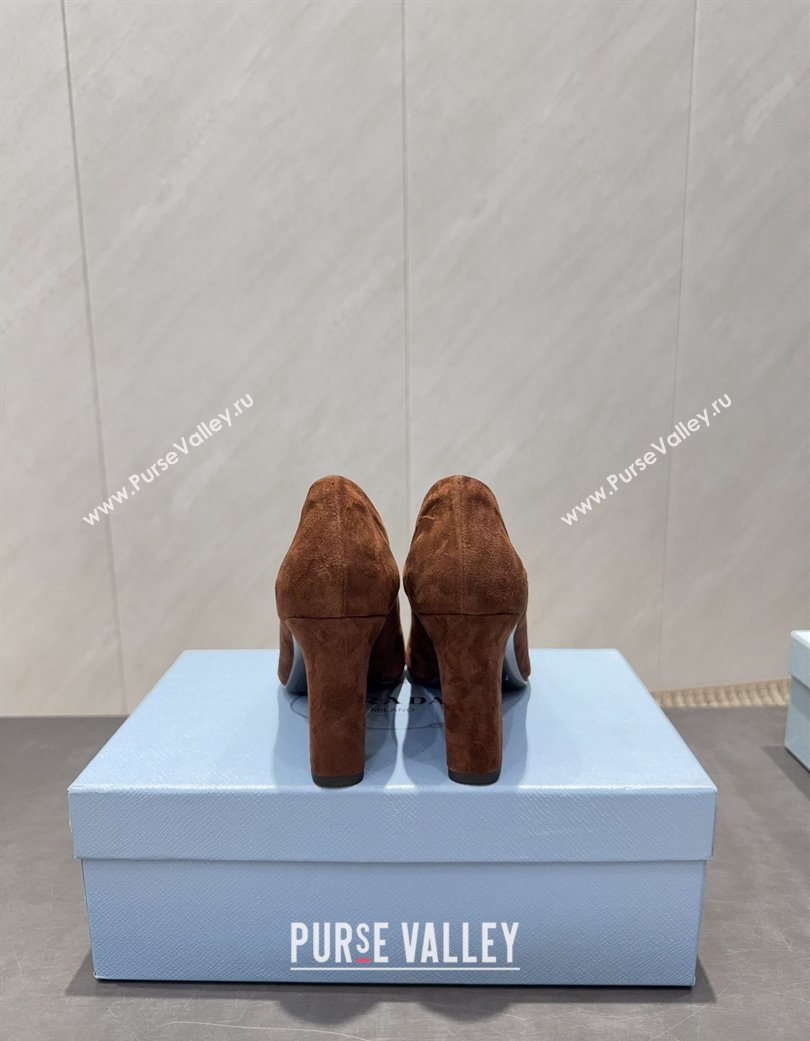 Prada Suede heel pumps 8.5cm Brown 2025 PR120504 (MD-251205073)