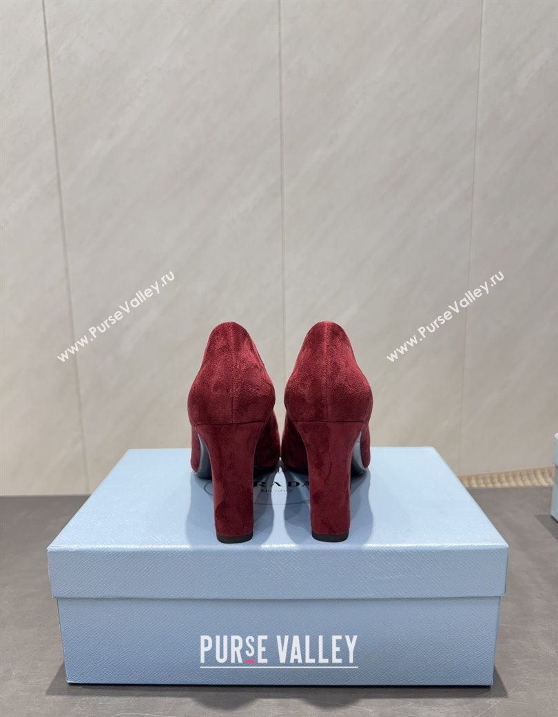Prada Suede heel pumps 8.5cm Red 2025 PR120504 (MD-251205074)