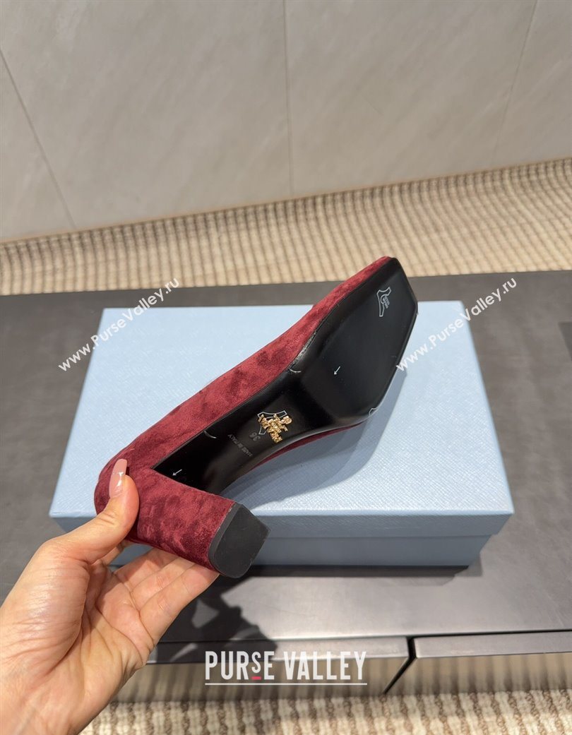 Prada Suede heel pumps 8.5cm Red 2025 PR120504 (MD-251205074)