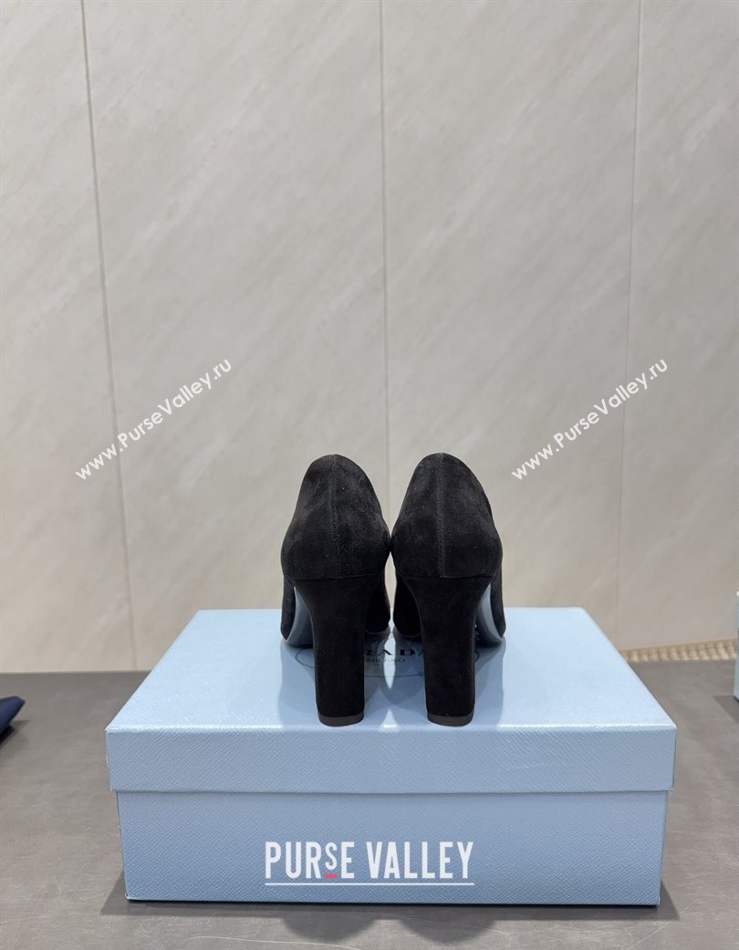 Prada Suede heel pumps 8.5cm Black 2025 PR120504 (MD-251205075)