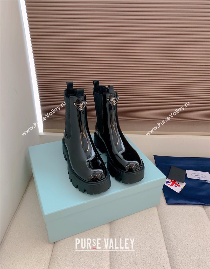 Prada Patent leather booties Black 2025 1T186O (MD-251206045)