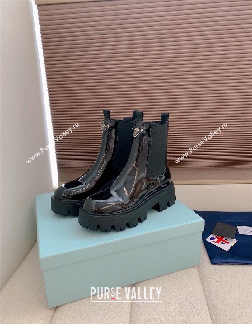 Prada Patent leather booties Black 2025 1T186O (MD-251206045)