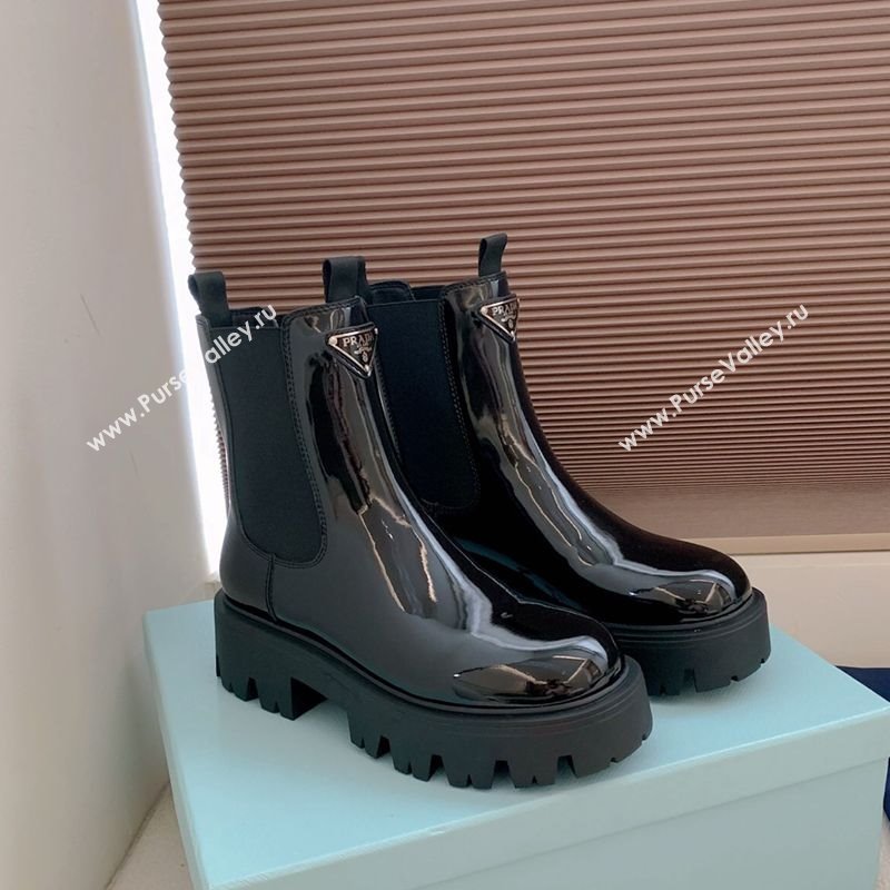 Prada Patent leather booties Black 2025 1T186O (MD-251206045)