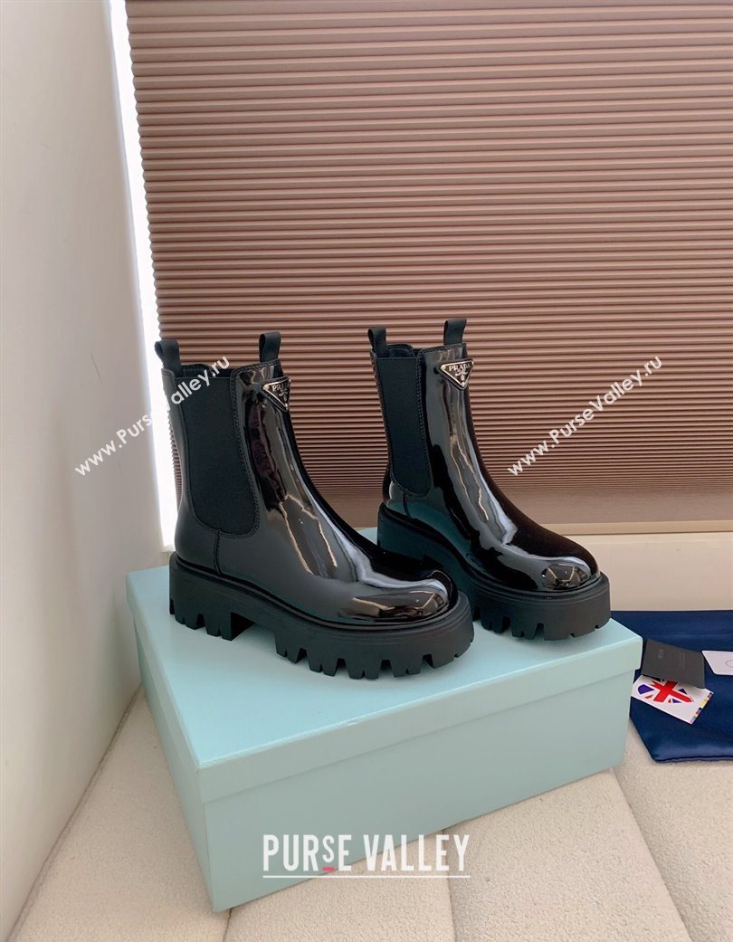 Prada Patent leather booties Black 2025 1T186O (MD-251206045)