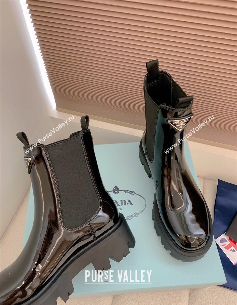 Prada Patent leather booties Black 2025 1T186O (MD-251206045)
