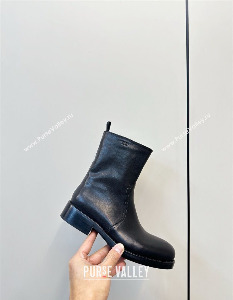 Prada Calf Leather Flat Ankle Boots Black 2025 PR120606 (MD-251206038)