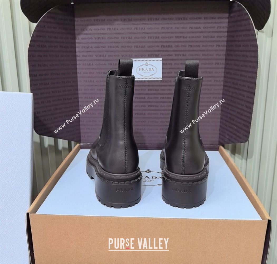 Prada Double Chocolate Calf Leather Chelsea Boots 5cm Black 2025 1T744N (MD-251206041)