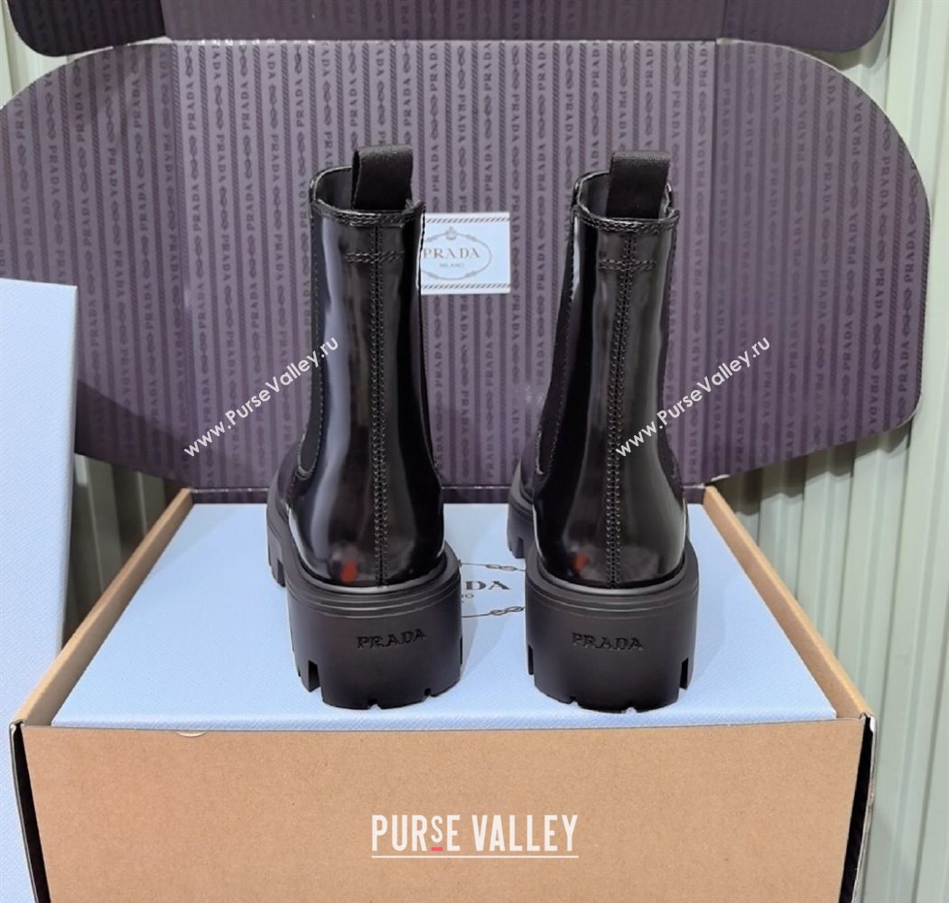 Prada Brushed leather booties Black 2025 1T186O (MD-251206043)