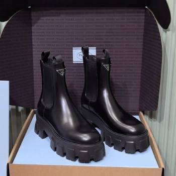 Prada Monolith brushed leather Chelsea boots Black 2025 1T256N (MD-251206044)