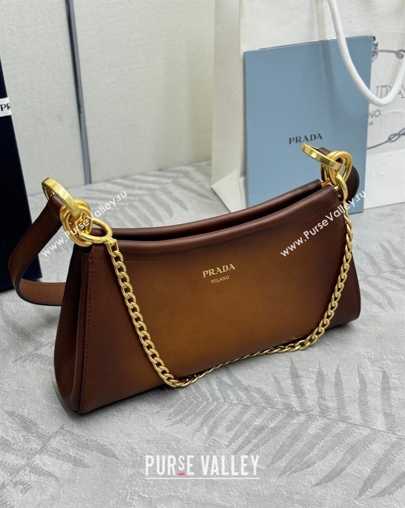 Prada Enchaîne small leather bag Brown 2026 1BC261 (YZ-260123071)