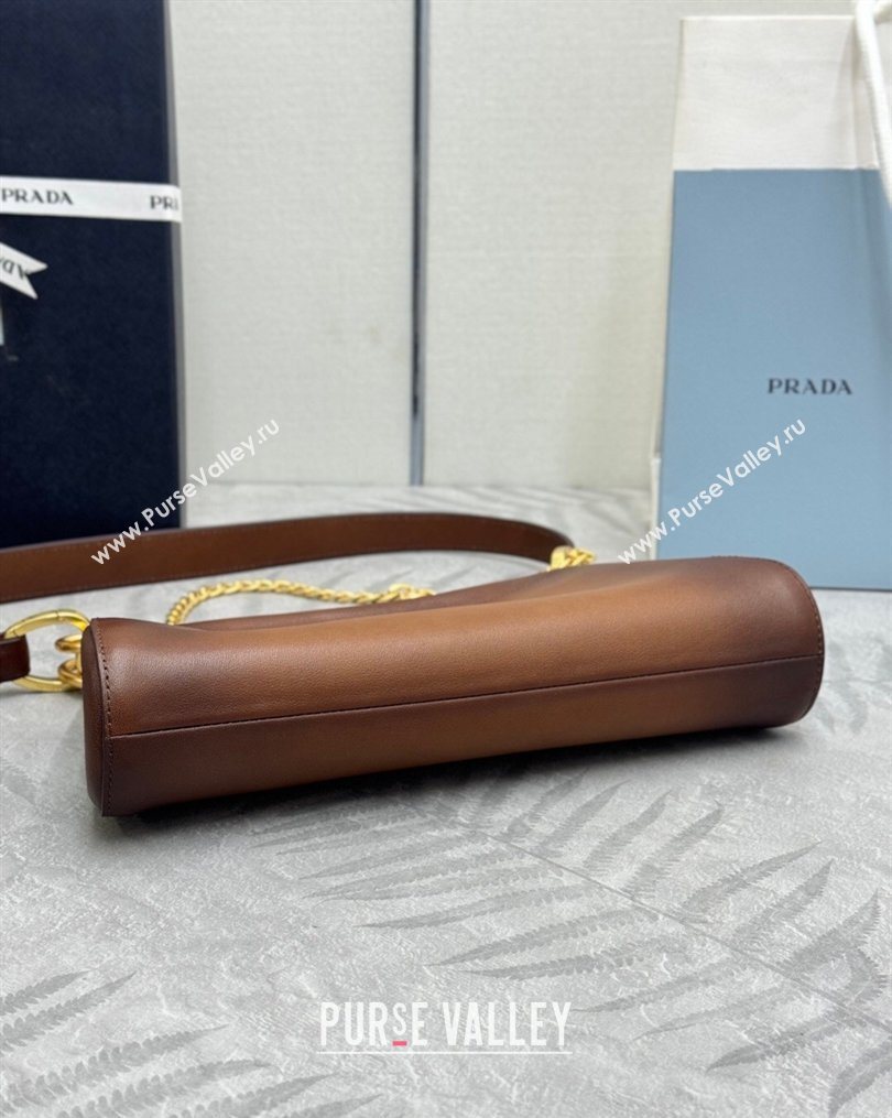 Prada Enchaîne small leather bag Brown 2026 1BC261 (YZ-260123071)