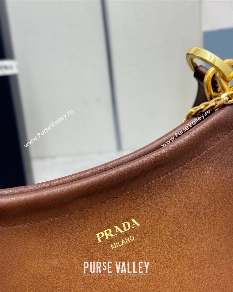 Prada Enchaîne small leather bag Brown 2026 1BC261 (YZ-260123071)