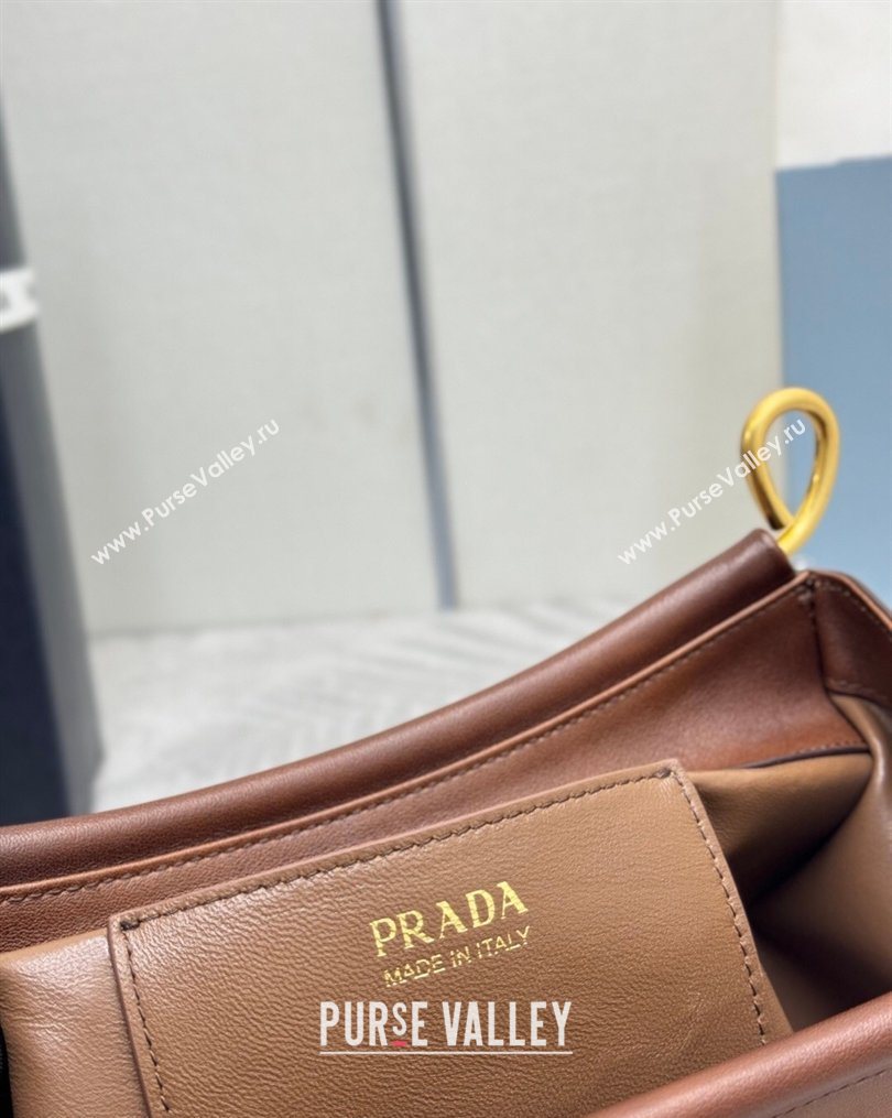 Prada Enchaîne small leather bag Brown 2026 1BC261 (YZ-260123071)